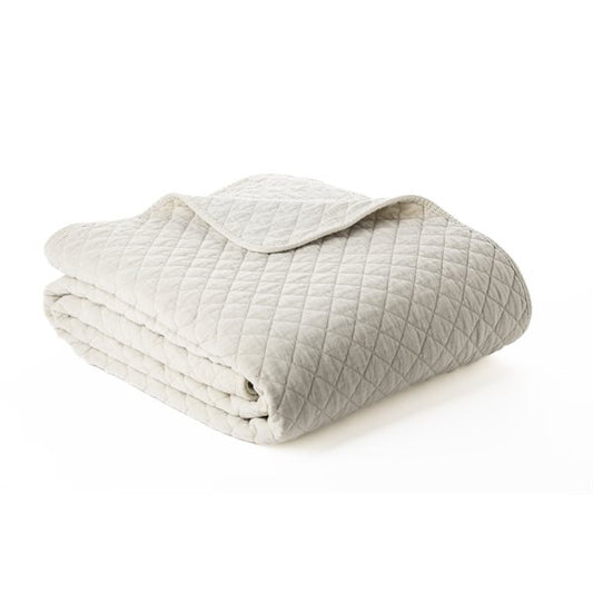 Foulard de lit en velours crème DOVE Chemin de lit  ,disponible chez Literie-Déco et moi 