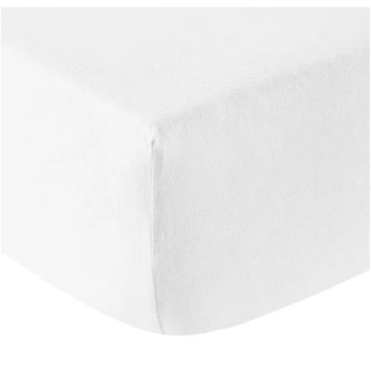 Drap contour LINEN ( Blanc)- Par Brunelli - DRAPS Brunelli - $179.99! Literie-Déco et moi 