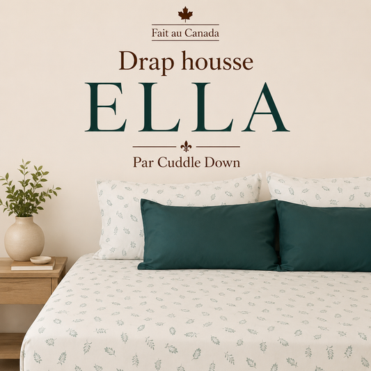 (Fait au Canada)Drap housse ELLA- Par Cuddle Down - DRAPS Cuddle Down - Literie-Déco et moi 