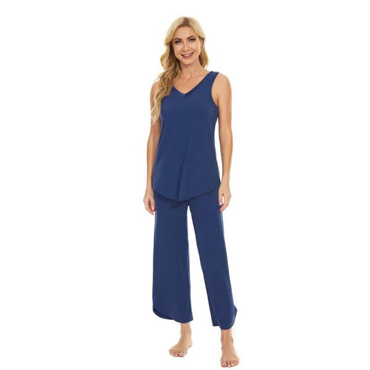 Ensemble capri en bambou ( Bleu francais ) PEIGNOIR  ,disponible chez Literie-Déco et moi 