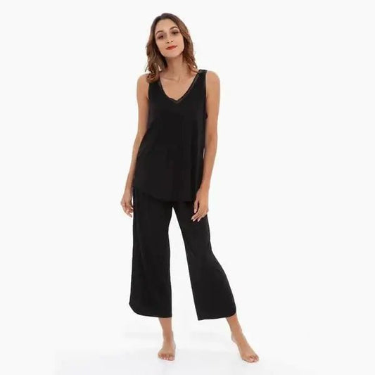Ensemble capri en bambou ( Noir ) - PEIGNOIR Daniadown - Literie-Déco et moi 