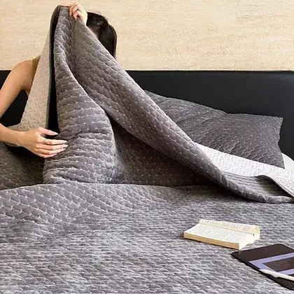 Ensemble courtepointe GRISE - Literie - Déco et moi