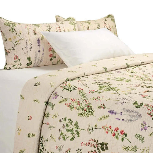 Ensemble de courtepointe crème style campagne classique MEADOW- Par Brunelli - Courtepointe Brunelli - Literie-Déco et moi 