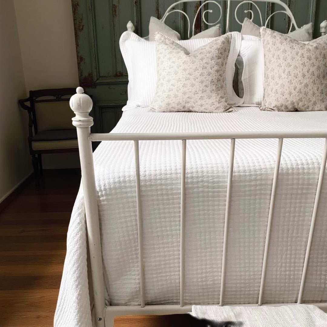 Ensemble de courtepointe GAUFRÉE ( Blanc ) - Literie - Déco et moi