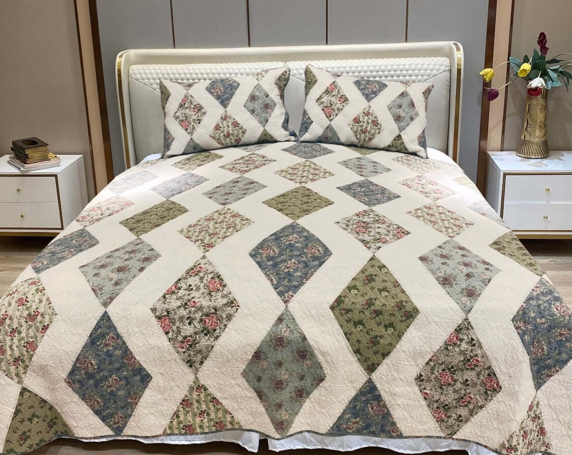 Ensemble de courtepointe LOSANGES ( Jeté LOSANGES aussi disponible) - Literie - Déco et moi