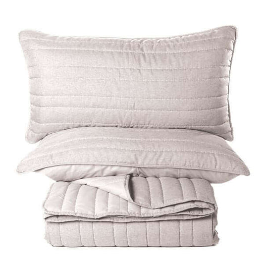 Ensemble de courtepointe piqué naturel Dumpling - Par Brunelli - Courtepointe Brunelli - $109.99! Literie-Déco et moi