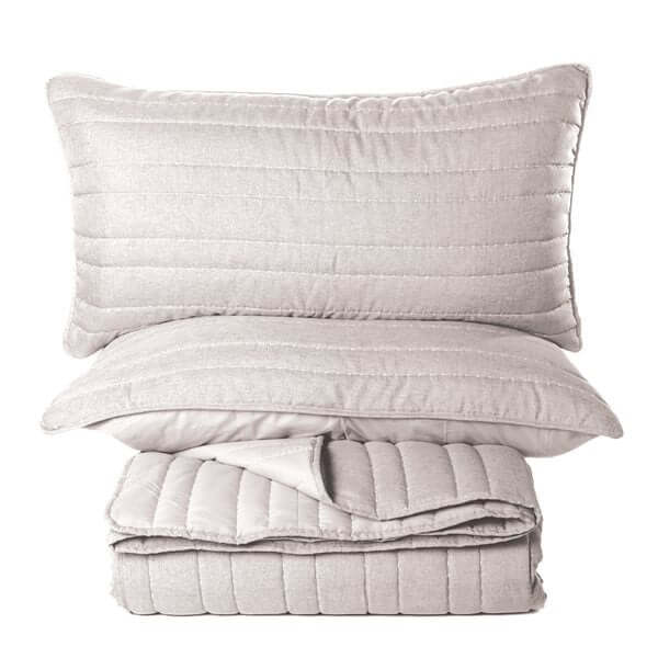 Ensemble de courtepointe piqué naturel Dumpling - Par Brunelli - Literie - Déco et moi