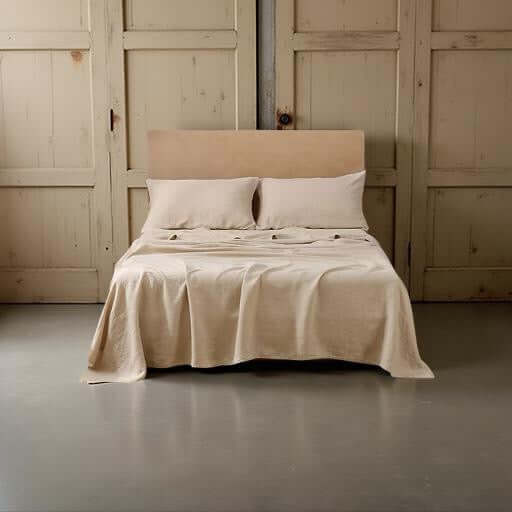 Ensemble de draps en 100% lin francais (165 GSM) -Khaki - Draps Literie & Déco et moi - Literie-Déco et moi 