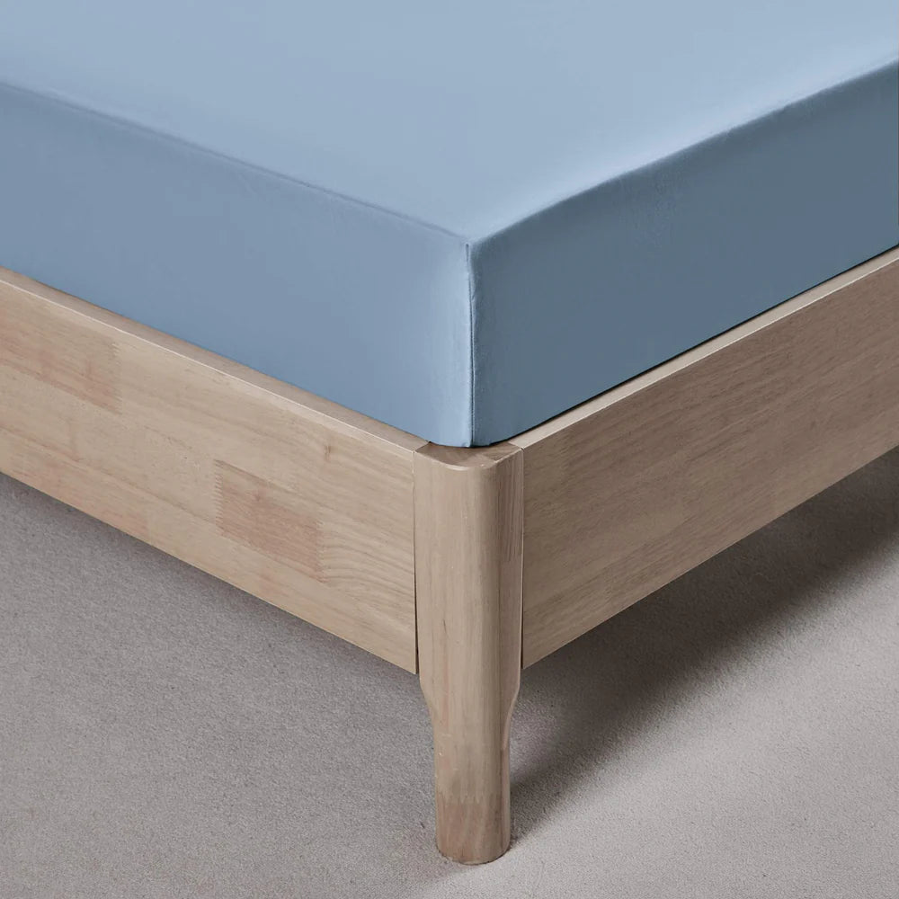 Ensemble de draps en coton biologique , 500 fils ( Bleu Azur ) - Draps Literie & Déco et moi - Literie-Déco et moi 