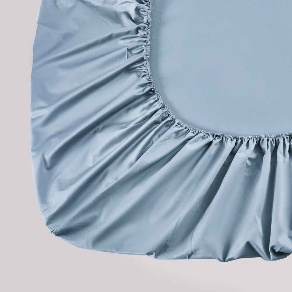 Ensemble de draps en coton biologique , 500 fils ( Bleu Azur ) - Draps Literie & Déco et moi - Literie-Déco et moi 