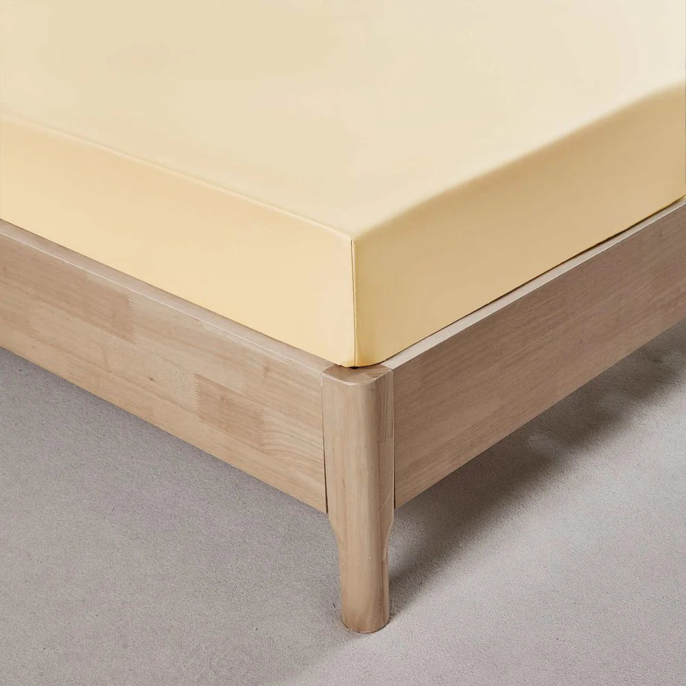 Ensemble de draps en coton biologique , 500 fils ( Jaune ensoleillé ) - Draps Literie & Déco et moi - Literie-Déco et moi 