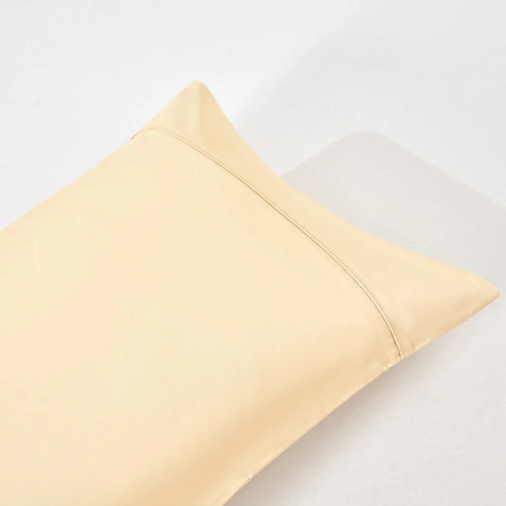 Ensemble de draps en coton biologique , 500 fils ( Jaune ensoleillé ) - Draps Literie & Déco et moi - Literie-Déco et moi 