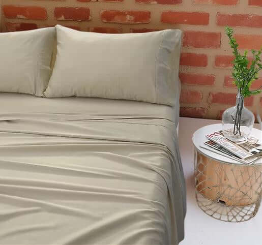 Ensemble de draps en coton égyptien (300 fils) - Beige Sable - Draps Literie & Déco et moi - Literie-Déco et moi 