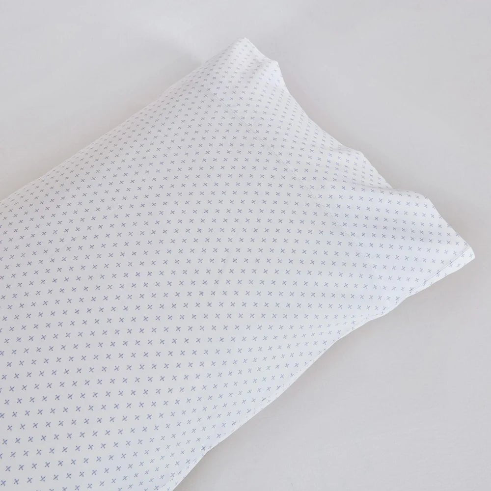 Ensemble de draps en coton motifs de croix ( Gris-bleu ) - Draps Literie & Déco et moi - $159.99! Literie-Déco et moi 