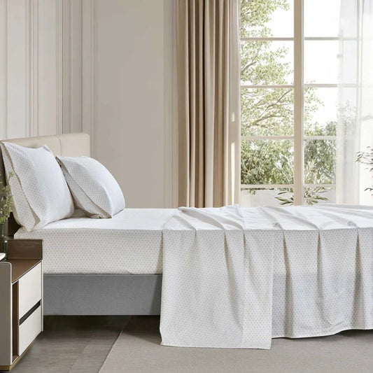 Ensemble de draps en coton motifs de croix ( Sable ) - Draps Literie & Déco et moi - Literie-Déco et moi 