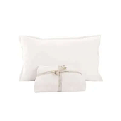 Ensemble de draps en lin blanc LINEN ( Par Brunelli) - Draps Brunelli - $449.99! Literie-Déco et moi 