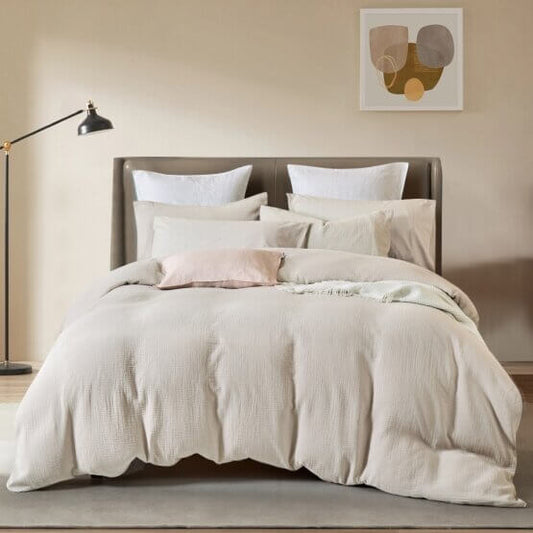 Ensemble de housse de couette CRINKLE ( Gris cendré) Housse de couette  ,disponible chez Literie-Déco et moi 