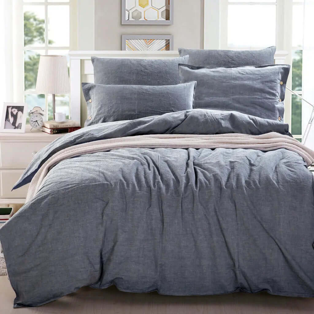 Ensemble de housse de couette DENIM CHAMBRAY - Literie - Déco et moi