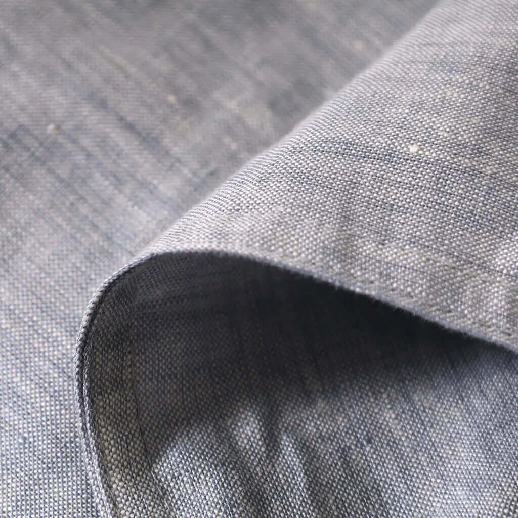 Ensemble de housse de couette en 100% lin français ( Bleu chiné Heather ) - Housse de couette Daniadown - Literie-Déco et moi 