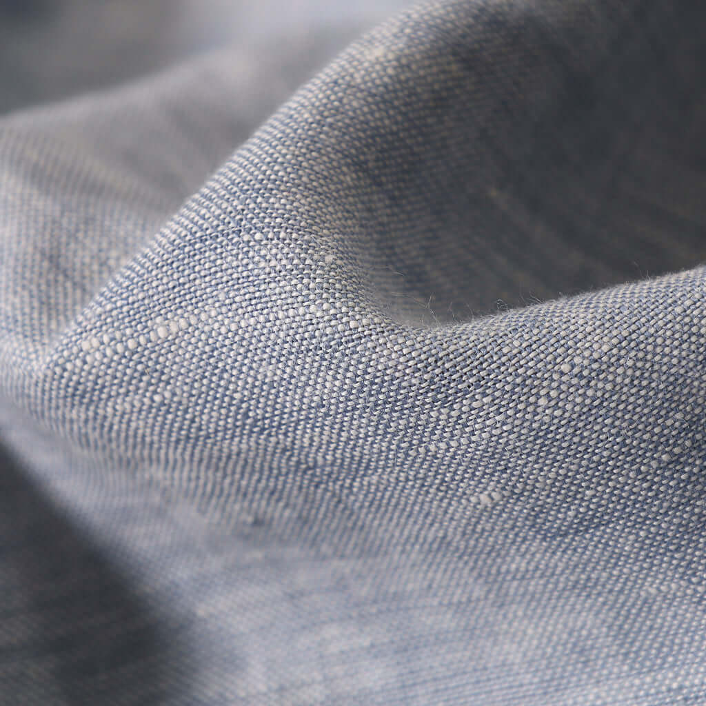 Ensemble de housse de couette en 100% lin français ( Bleu chiné Heather ) - Literie - Déco et moi