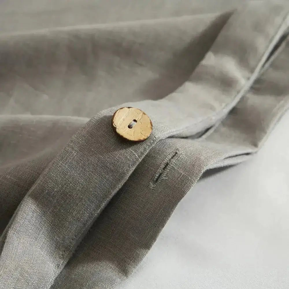 Ensemble de housse de couette en 100% lin français ( Gris Fossile ) - Housse de couette Daniadown - Literie-Déco et moi 