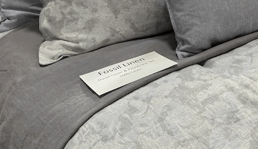 Ensemble de housse de couette en 100% lin français ( Gris Fossile ) Housse de couette  ,disponible chez Literie-Déco et moi 