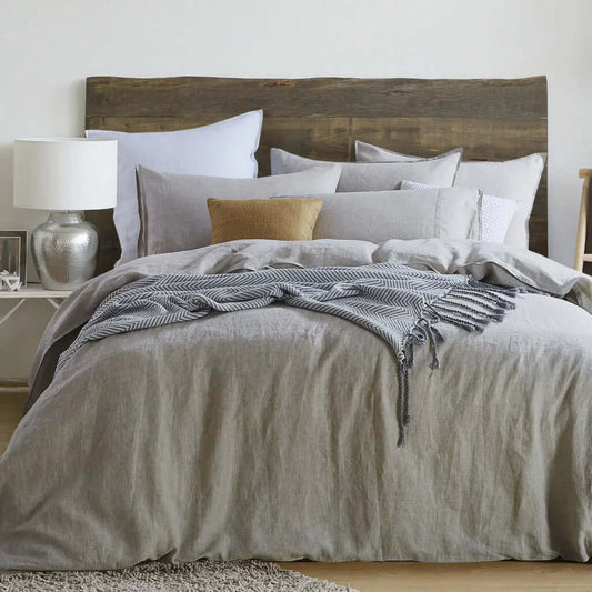 Ensemble de housse de couette en lin ( Naturel) Housse de couette  ,disponible chez Literie-Déco et moi 