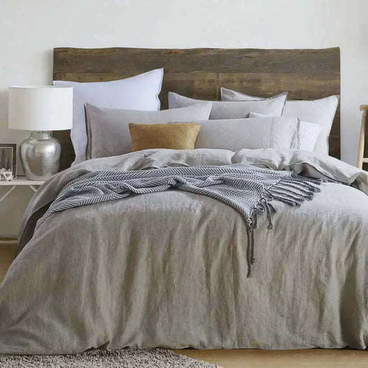 Ensemble de housse de couette en 100% lin français ( Naturel ) - Housse de couette Daniadown - $384.99! Literie-Déco et moi