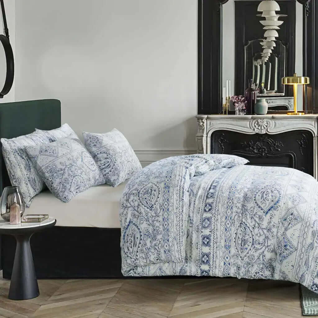 Ensemble de housse de couette en coton et lin Jasmine - Housse de couette Daniadown - Literie-Déco et moi 