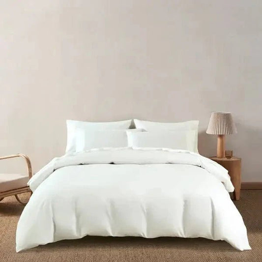 Ensemble de housse de couette en coton PIMA ( 400 fils ) - Blanc cassé - Literie - Déco et moi