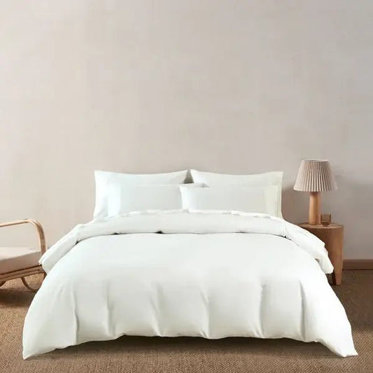 Ensemble de housse de couette en coton PIMA ( 400 fils )- Blanc cassé Housse de couette  ,disponible chez Literie-Déco et moi 