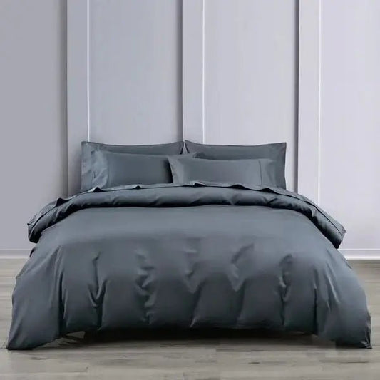 Ensemble de housse de couette en coton PIMA ( 400 fils )- BLEU ACIER - Housse de couette Daniadown - $84.99! Literie-Déco et moi