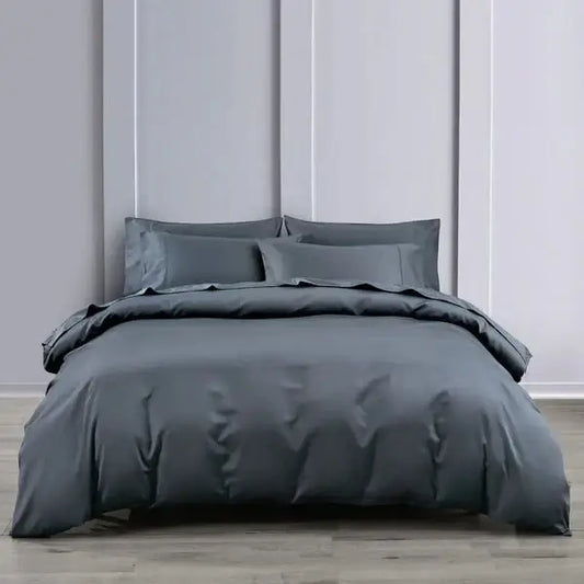 Ensemble de housse de couette en coton PIMA ( 400 fils )- BLEU ACIER Housse de couette ,disponible chez Literie-Déco et moi