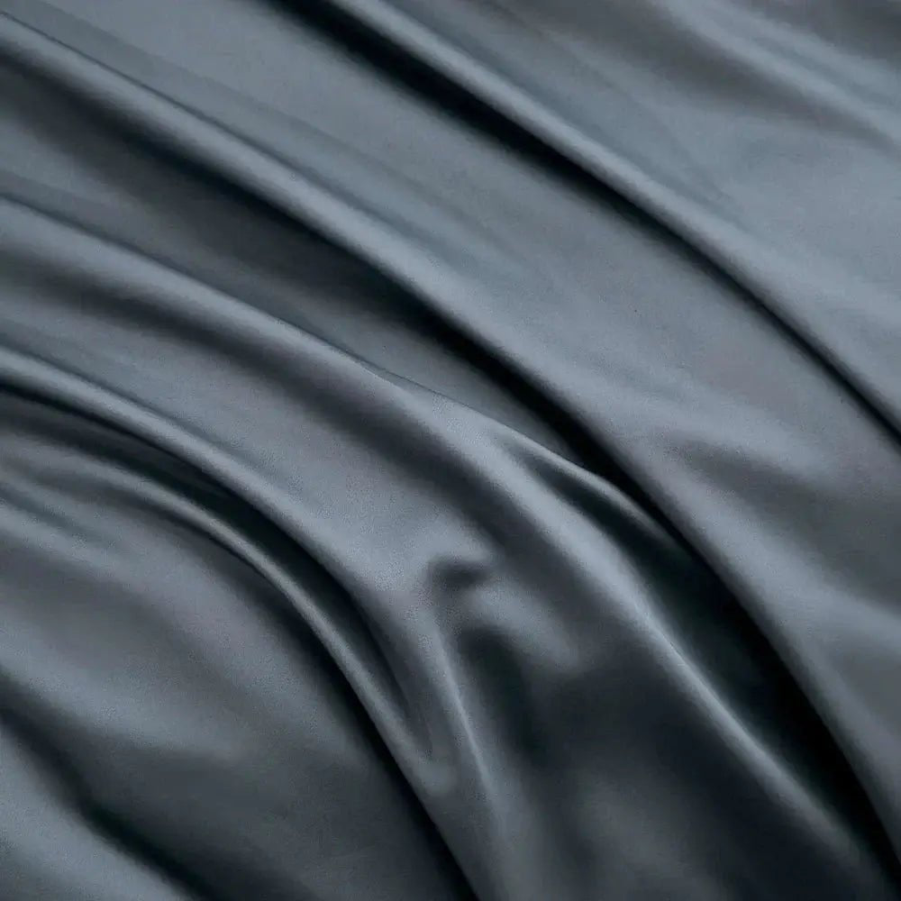 Ensemble de housse de couette en coton PIMA ( 400 fils )- BLEU ACIER - Housse de couette Daniadown - Literie-Déco et moi 