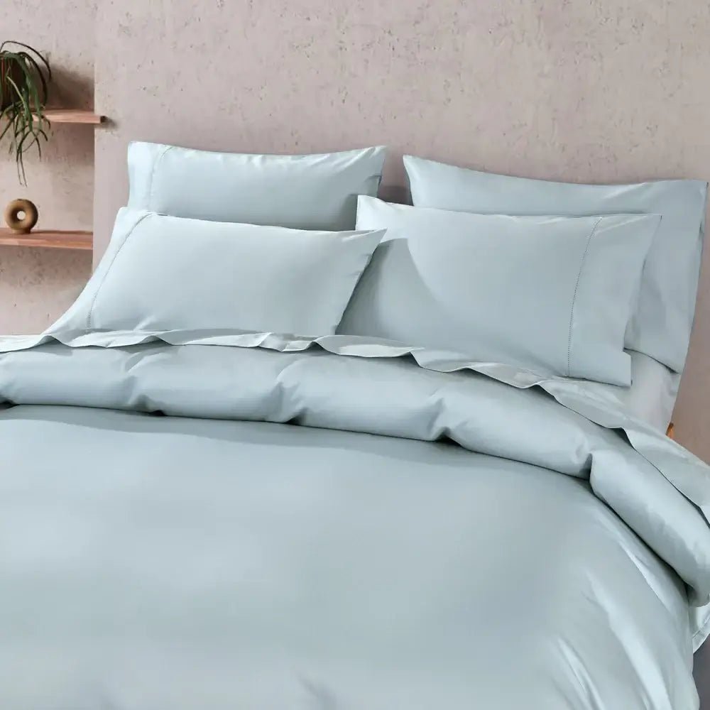 Ensemble de housse de couette en coton PIMA ( 400 fils )- Bleu Arctique Housse de couette  ,disponible chez Literie-Déco et moi 