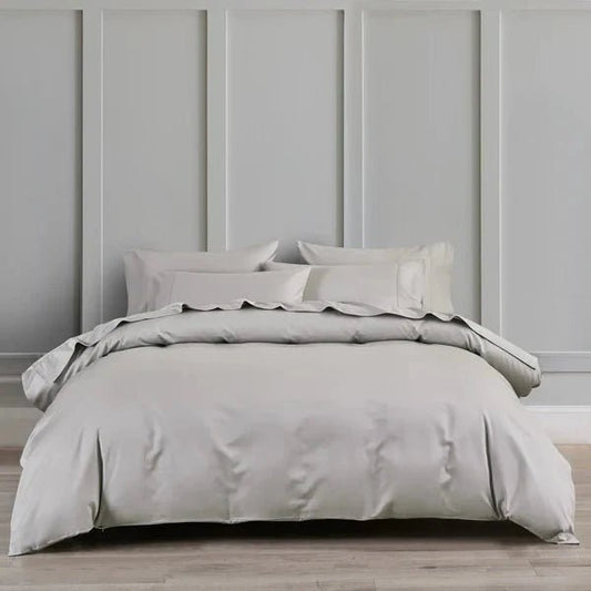 Ensemble de housse de couette en coton PIMA ( 400 fils )- GRIS ARGENT Housse de couette  ,disponible chez Literie-Déco et moi 