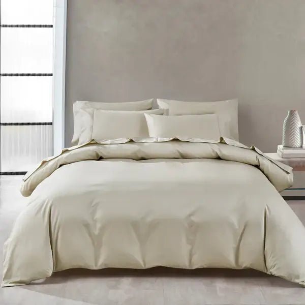 Ensemble de housse de couette en coton PIMA ( 400 fils )- Naturel Housse de couette  ,disponible chez Literie-Déco et moi 