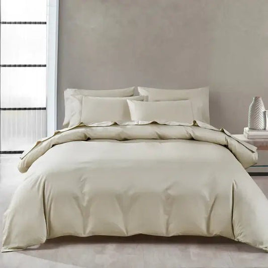 Ensemble de housse de couette en coton PIMA ( 400 fils )- Naturel Housse de couette  ,disponible chez Literie-Déco et moi 