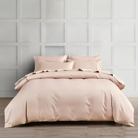 Ensemble de housse de couette en coton PIMA ( 400 fils )- ( Pétale Rose ) Housse de couette  ,disponible chez Literie-Déco et moi 