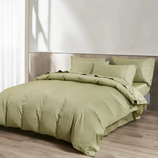 Ensemble de housse de couette en coton PIMA ( 400 fils ) - Vert Cypress - Literie - Déco et moi