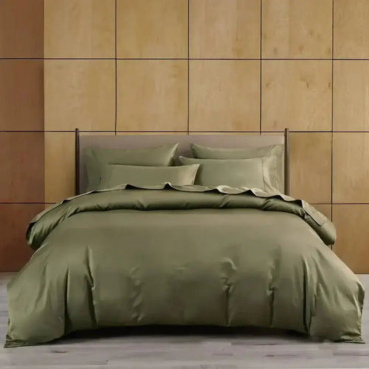 Ensemble de housse de couette en coton PIMA ( 400 fils )- Vert Mousse - Housse de couette Daniadown - $84.99! Literie-Déco et moi