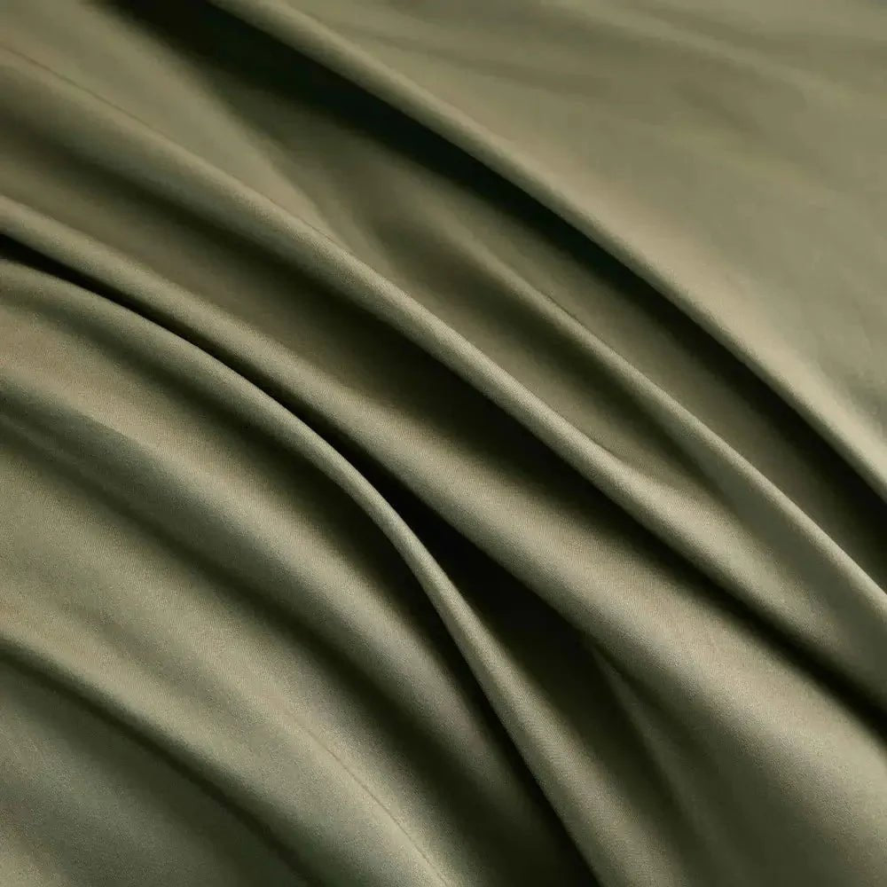 Ensemble de housse de couette en coton PIMA ( 400 fils ) - Vert Mousse - Literie - Déco et moi