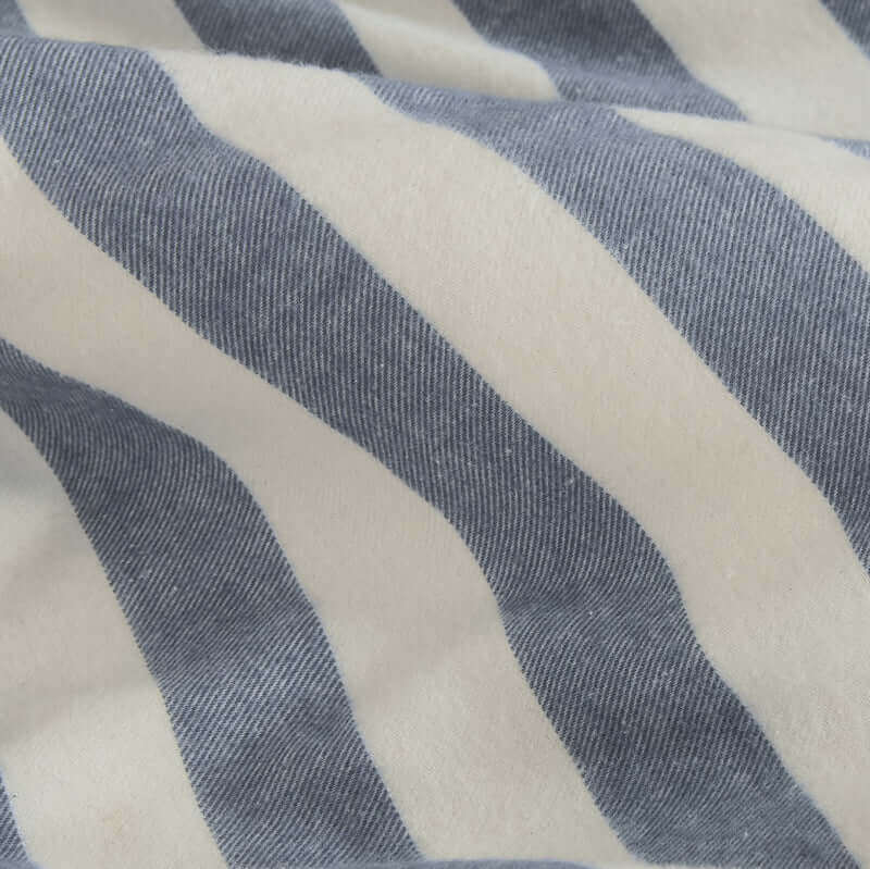 Ensemble de housse de couette en flanelle à rayures bleues Elias-Par Brunelli - Housse de couette Brunelli - Literie-Déco et moi 