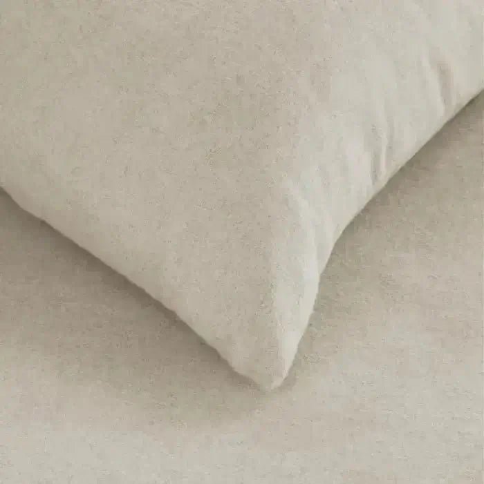 Ensemble de housse de couette en flanelle naturelle BONHEUR- Par Brunelli - Housse de couette Brunelli - Literie-Déco et moi 