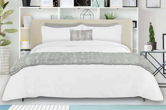 Ensemble de housse de couette en lin MORGAN ( blanc ) - Literie - Déco et moi