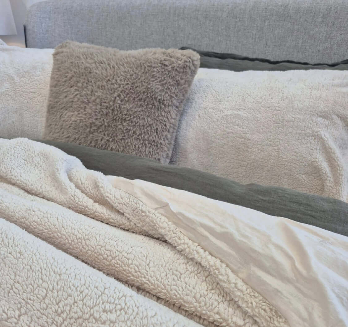 Ensemble de housse de couette en peluche tan Nounours - Par Brunelli - Housse de couette Brunelli - Literie-Déco et moi 
