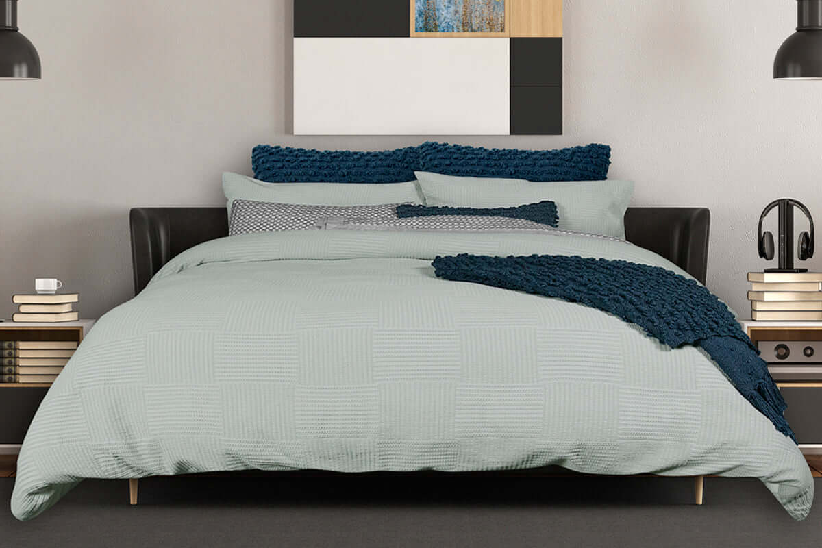 Ensemble de housse de couette GAVEN ( gris ) - Literie - Déco et moi