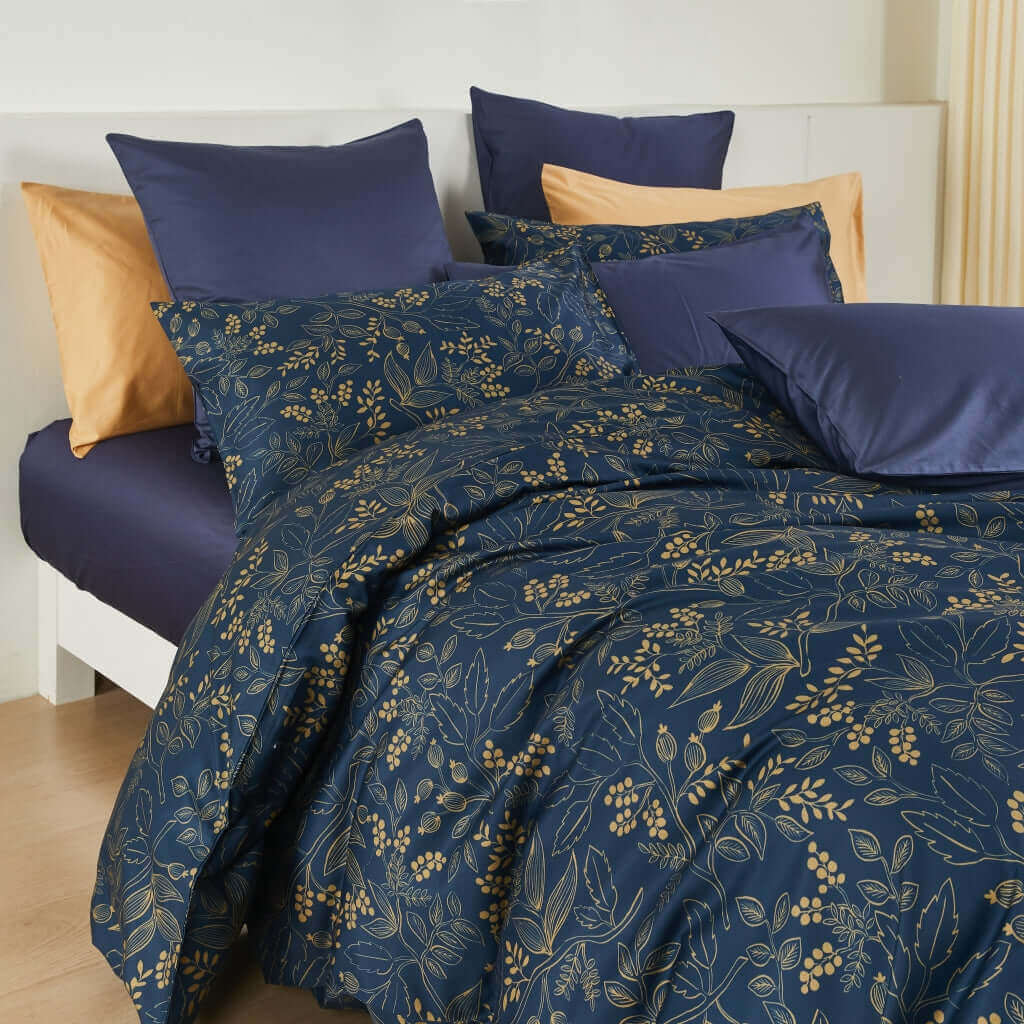 Ensemble de housse de couette GROVE NAVY - Housse de couette Daniadown - Literie-Déco et moi 