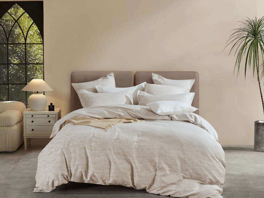Ensemble de housse de couette PALMA  (Moka et Crème ) Housse de couette  ,disponible chez Literie-Déco et moi 