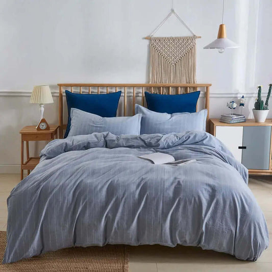 Ensemble de housse de couette PINSTRIPE  ( Bleu Denim ) - Housse de couette Daniadown - $204.99! Literie-Déco et moi 